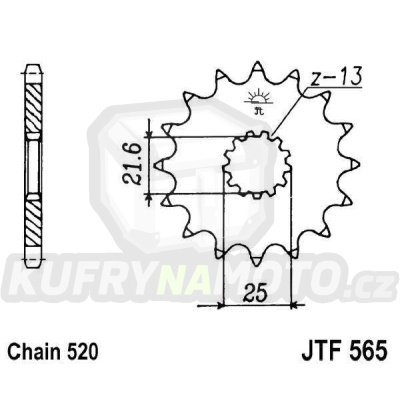 726.16.88 - Řetězové kolečko JT JTF 565-15RB 15 zubů – akce