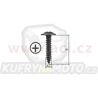 samořezný křížový vrut černý pozink Fe (sada 20 ks) (4,2 mm, 19 mm)