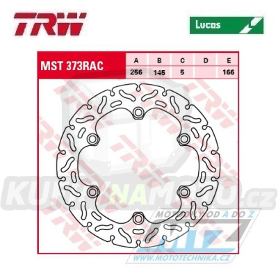 Kotouč brzdový TRW MST373RAC (256/145/6D) - zubatý desing - Honda SH300+FJS400 SilverWing+VFR750F+XL1000V Varadero / 03-11 + CBR1000F+CB1100SF+CBR1100XX + CB1300+CB1300F+CB1300S