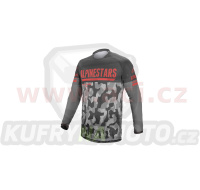 dres VENTURE R, ALPINESTARS (šedá camo/červená fluo/černá)