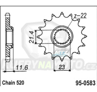 Kolečko řetězové (pastorek) 0583-14zubů MTZ - Yamaha TTR250 + TT250R + TT250RLW