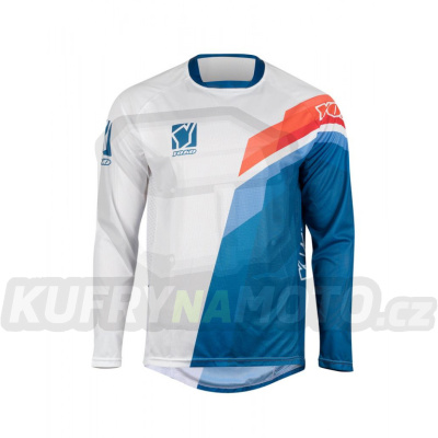 Motokrosový dres YOKO VIILEE white / blue / fire L