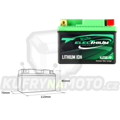 ELECTHIUM baterie lithiová s indikátorem nabítí HJT5S-FP (113X70X85) (YTZ5S, YTX4L-BS, YTX5L-BS) (váha 0,5KG)