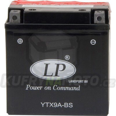 LANDPORT baterie YTX9A-BS 12V 9AH 137X76X139 bezúdržbový (elektrolyt přibalen) ( DO MZ ETZ 125/150/250/251)