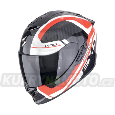 Moto přilba SCORPION EXO-1400 EVO II CARBON AIR ENKO černo/červeno/bílá