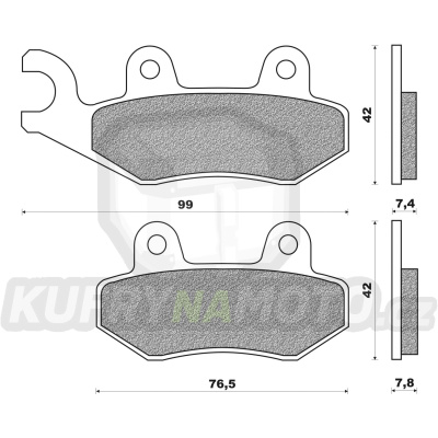 brzdové destičky, NEWFREN (směs ROAD TOURING SINTERED) 2 ks v balení