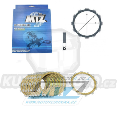 Lamely spojkové třecí (s obložením) MTZ 888-D5595-9 - KTM 250EGS+250EXC+250GS+250MXC+250SX+250XC-W+300EGS+300EXC+300MXC+300XC+300XC-W+360EXC+360MX+360SX+380EXC+380SX + Husaberg TE300+TE250