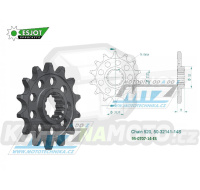 Kolečko řetězové (pastorek) 0707-14zubů ESJOT 50-32141-14S - Aprilia 450MXV + 450RXV+550RXV + 450SXV+550SXV + AJP PR7 650 Adventure + SWM SM500R+650RS