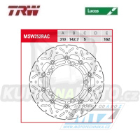 Kotouč brzdový plovoucí TRW MSW252RAC (310/142,7/5D) - zubatý design - Kawasaki Ninja400 / 18