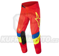 kalhoty TECHSTAR QUADRO, ALPINESTARS (červená/žlutá fluo/modrá)