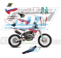 Polepy s potahem sedla včetně polepů číslových tabulek (sada polepů a potah sedla Complete) - KTM SX+SXF / 23 - typ polepů Retro