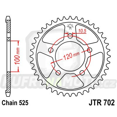 Řetězová rozeta JT JTR 702-40 40 zubů, 525