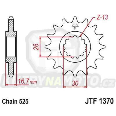 Řetězové kolečko JT JTF 1370-15 15 zubů