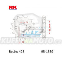 Kolečko řetězové (pastorek) 1559-15zubů RK - Yamaha TW125 + YS125 + TW200 + TW225