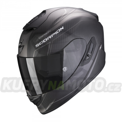 Moto přilba SCORPION EXO-1400 CARBON AIR BEAUX matná černo/stříbrná