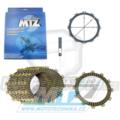 Lamely spojkové třecí (s obložením) MTZ 883-D4485-8 - Kawasaki KX125 + KDX125 + KDX200 + KLX250 + KLX250R + KLX300R