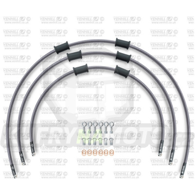 STANDARD Hadice přední brzdy sada Venhill POWERHOSEPLUS BMW-10006F (3 hadice v sadě) Průhledné hadice, chromové koncovky