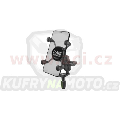 kompletní sestava držáku X-Grip s uchycením do krku řízení motocyklu, RAM Mounts