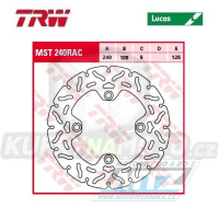 Kotouč brzdový TRW MST240RAC (240/105/5D) - zubatý design - Buell + Cagiva Elefant+GranCanyon+Navigator + Honda Forza+Nes+SH125+Nes150+SH150 + CB250+Forza250+Forza300+SH300 + CB400+CB500+CB500S + XL600V+XL650V+XRV650 AfricaTwin + XL700V Transalp+CB75
