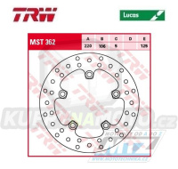Kotouč brzdový TRW MST362 (220/106/5D) - Yamaha YZF-R6 / 03-20 + MT-10 / 16-20+MT-10SP / 16-20 + YZF-R1 / 04-20