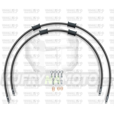CROSSOVER Hadice přední brzdy sada Venhill POWERHOSEPLUS SUZ-6034FS-BK (2 hadice v sadě) černé hadice, nerezové koncovky