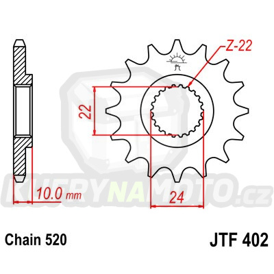 Řetězové kolečko JT JTF 402-13 13 zubů, 520