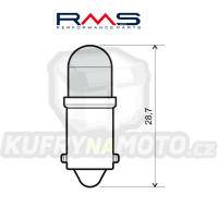 Žárovka RMS 246510550 Led 12V, BA9S modrá