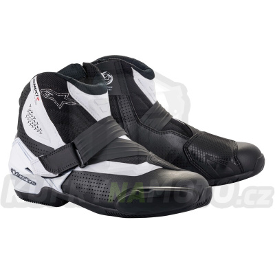 boty SMX-1 R VENTED, ALPINESTARS (černá/bílá, perforovaná obšívka) 2024