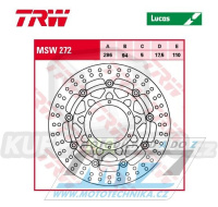 Kotouč brzdový plovoucí TRW MSW272 (296/94/6D) - kulatý design - Honda CBF1000+CBF1000F + CBR250R+CBR300R + CBR300F+CBF600N+CBF600S + NSA700