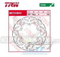 Kotouč brzdový TRW MST213RAC (230/118/6D) - zubatý design - Yamaha MT125 / 14-17 + YZF R125 / 14-19