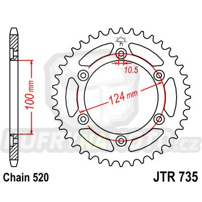 Řetězová rozeta JT JTR 735-48 48 zubů, 520