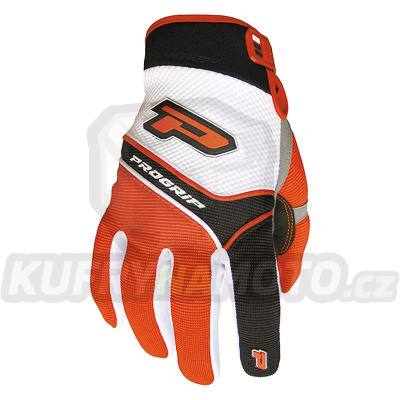 Rukavice motokros dětské PROGRIP 4009- oranžové - velikost XXS