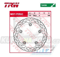 Kotouč brzdový TRW MST275RAC (276/144/5D) - Honda CBR125R / 11-17
