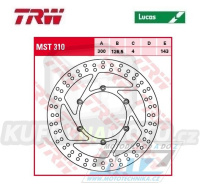 Kotouč brzdový TRW MST310 (300/126,5/6D) - KTM 400LC4 Enduro + 620LC4 + 640LC4 Adventure + 640LC4 Enduro + 660LC4 Rally+690 Enduro + LC8 Adventure