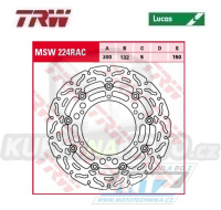 Kotouč brzdový plovoucí TRW MSW224RAC (300/132/6D) - zubatý design - Yamaha DT125X+WR125X+WR250X+SR400+XJ600N + XT660+TDM900+BT1100+FJR1300+FZS1000 Fazer+VMX1200 + YZF R6+YZF600R+YZF R1+YZF1000 +XJR1300+XV+XVS + Hyosung