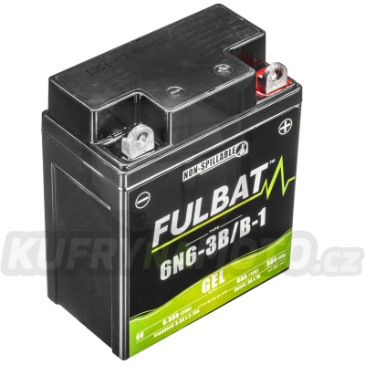 baterie 6V, 6N6-3B/B-1 GEL, 6Ah, 50A,  bezúdržbová GEL technologie 95x55x117 FULBAT (aktivovaná ve výrobě)