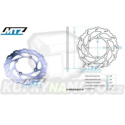 Kotouč brzdový MTZ nerezový - zubatý desing Wave - Suzuki RM85 / 05-23