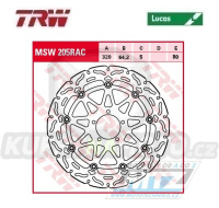 Kotouč brzdový plovoucí TRW MSW205RAC (320/64/5D) - zubatý design KTM Superduke1290 / 16 + Superduke1290R / 14-19
