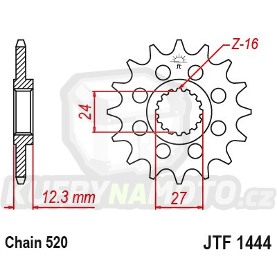 Řetězové kolečko JT JTF 1444-17 17 zubů, 520