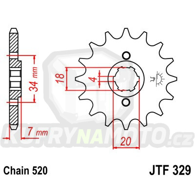 Řetězové kolečko JT JTF 329-16 16 zubů, 520