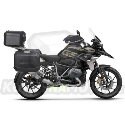 Kompletní sada černých hliníkových kufrů SHAD TERRA BLACK, 37L topcase   36L/47L boční kufry, včetně montážní sady a plotny SHAD R 1200 GS Adventure/ R 1250 GS Adventure