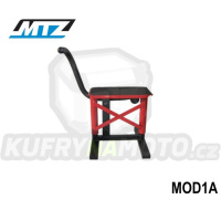 Stojánek MX (stojan pod motocykl) s kovovou deskou a protiskluzovou gumou - červený