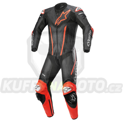 jednodílná kombinéza FUSION, TECH-AIR kompatibilní, ALPINESTARS (černá/červená fluo) 2024