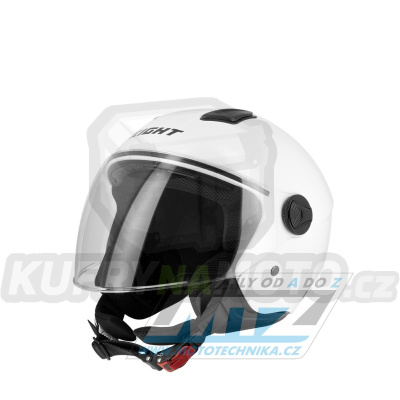 Přilba S-LINE Eight S779 Jet Helmet Shiny Grey - Aviator visor - bílá - velikost XS