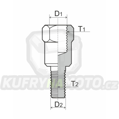 Adaptér na zpětné zrcátko RMS 121850160 M10 LH - M8 LH