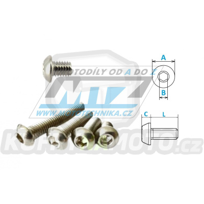 Šroub OCEL TAPER - Steel Taper Bolt - D58-31-810 - M8x10mm - stříbrný