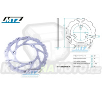 Kotouč brzdový MTZ nerezový - zubatý desing Wave - Husqvarna TC65 / 17-23 + KTM SX65 / 04-23 + Gas-Gas MC65 / 21-23