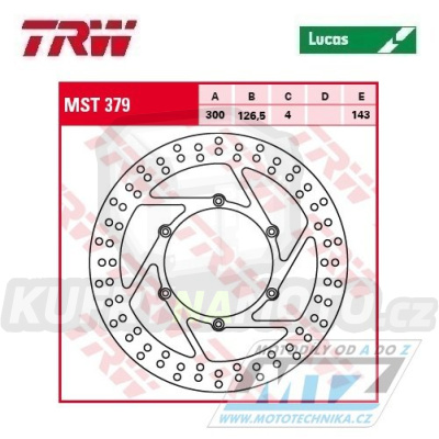 Kotouč brzdový TRW MST379 (300/126/6D) - KTM LC4 640 / 03-07 + 950 Adventure / 03-06