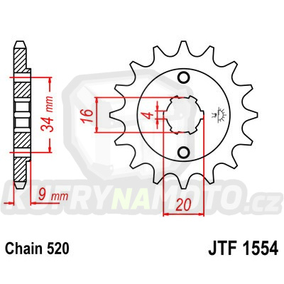 Řetězové kolečko JT JTF 1554-12 12 zubů, 520