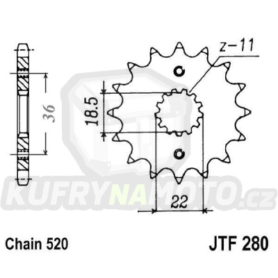 Řetězové kolečko JT JTF 280-13 13 zubů, 520